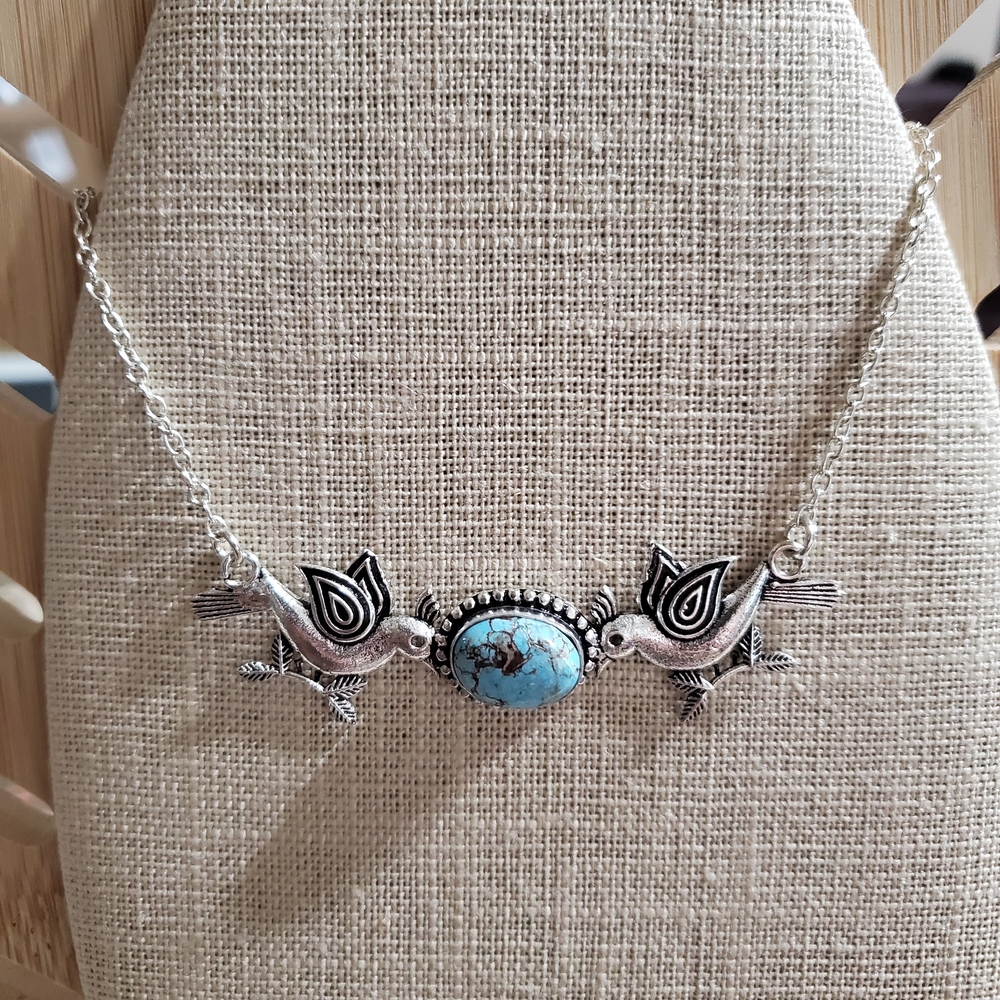 Silver Necklace With Turquoise - Picture 3 of 6